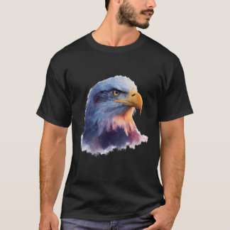 Camiseta Arte de Amante de Águia Animal Vida Selvagem Flore