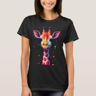 Camiseta arte de animal africano A girafa colorida para div