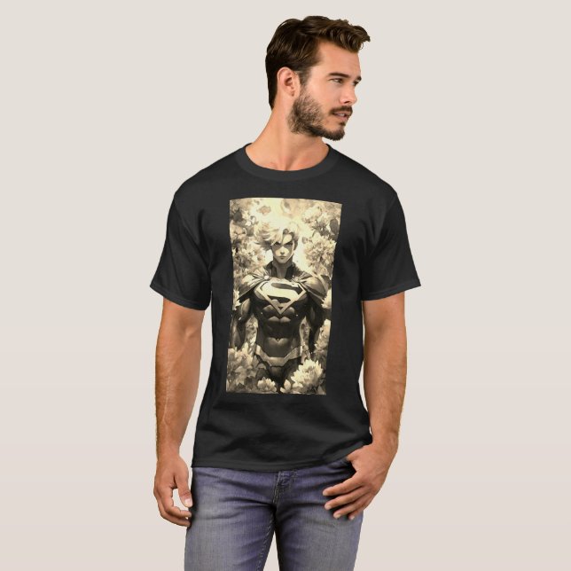 Camiseta arte de anime aquática (Frente Completa)