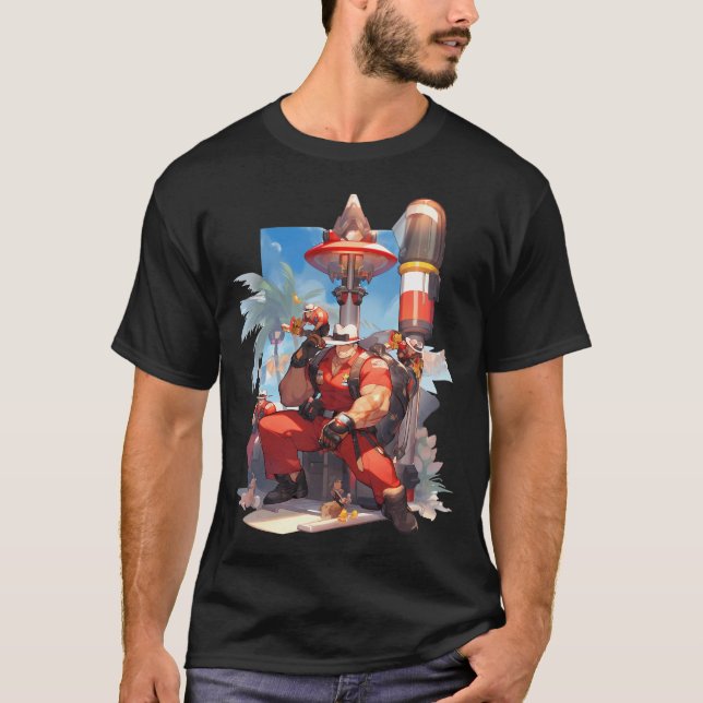 Camiseta Arte de Anime de Proteção (Frente)