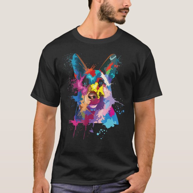 Camiseta Arte de apresentação do german shepherd (Frente)