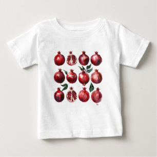 Camiseta Arte de Aquarela de Romã