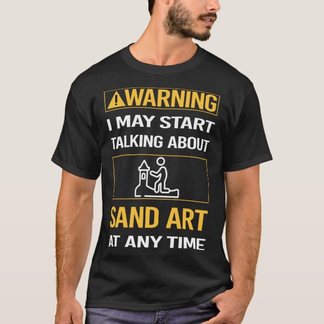 Camiseta Arte de Areia de Aviso Divertido (Frente)