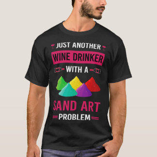 Camiseta Arte De Areia De Bebidas De Vinho
