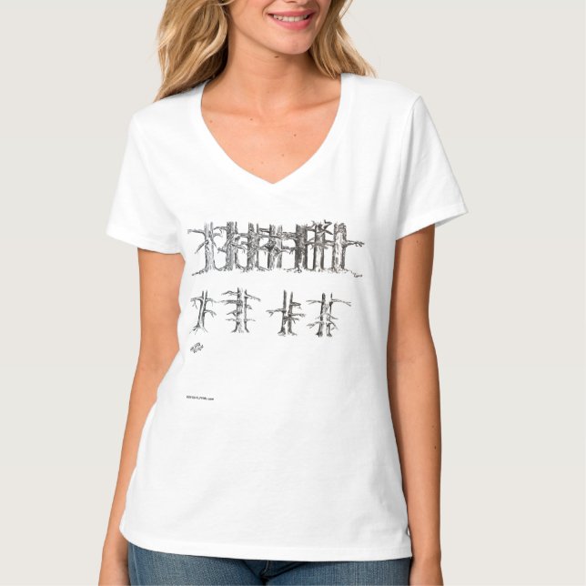 Camiseta Arte de Árvore Sete vs Quatro (Frente)