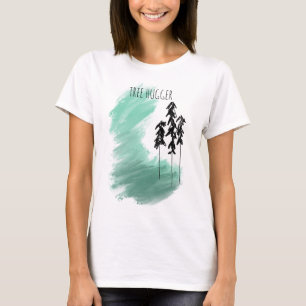 Camiseta arte de árvore verde escandinava simples moderno m