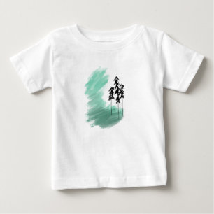 Camiseta arte de árvore verde escandinava simples moderno m