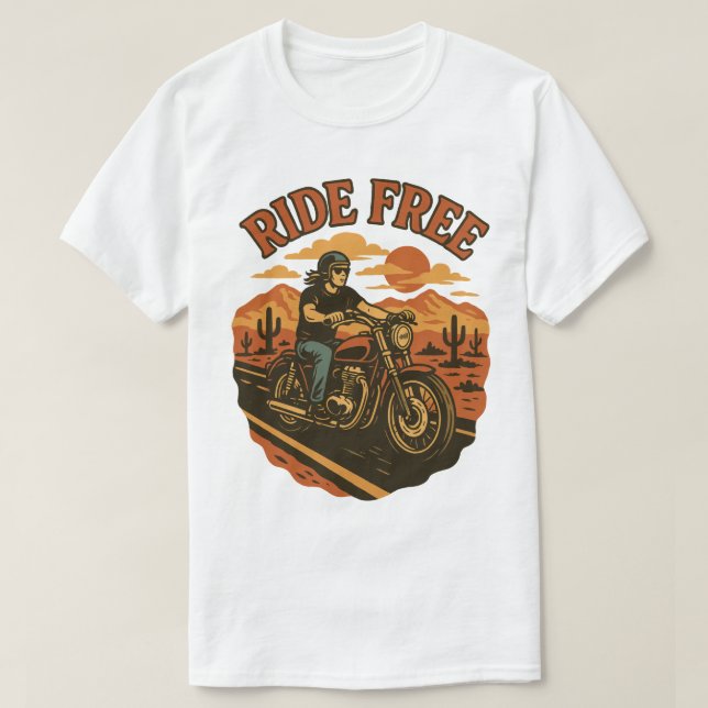 Camiseta Arte De Aventura De Motocicleta De Carro Livre (Frente do Design)