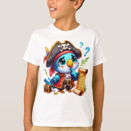 Camiseta Arte de Aventura do Papagaio Pirata Fofo