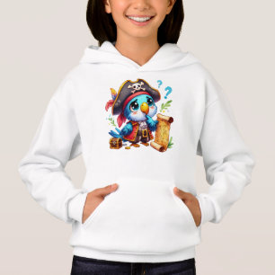 Camiseta Arte de Aventura do Papagaio Pirata Fofo