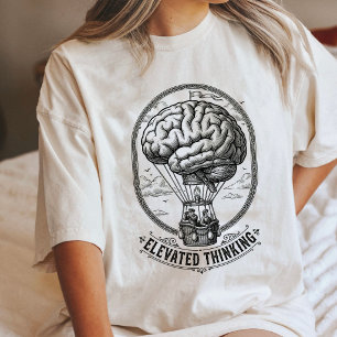Camiseta Arte de Balão de Ar Quente do Cérebro de Pensament