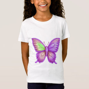 Camiseta Arte de Balão de Borboleta Roxa Vibrante