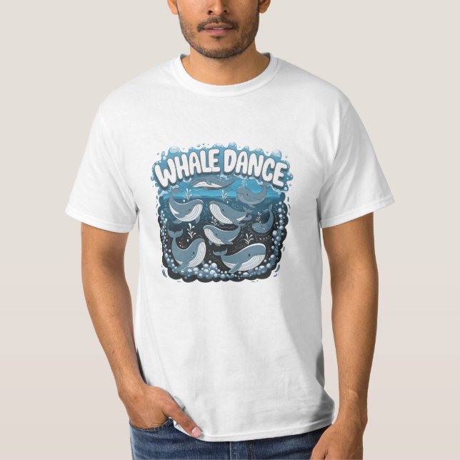 Camiseta Arte de baleia branca e baleia (Frente)