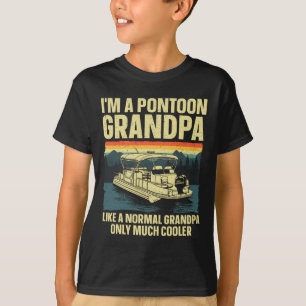 Camiseta Arte de barco pontão legal para vovô homens barco 