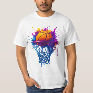 Camiseta Arte de Basquete - Design de Esporte Vibrante