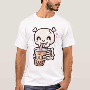 Camiseta Arte de bebida de Halloween fofa de chá de bolhas