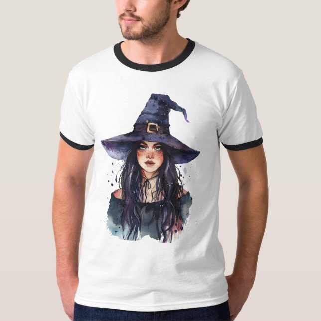 Camiseta Arte de Beleza Astigada e bela bruxa (Frente)