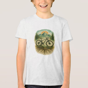 Camiseta Arte de Bike Montanha para Amantes da Natureza e C