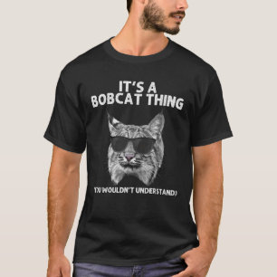 Camiseta Arte de Bobcat Fofo para Homens Mulheres Crianças