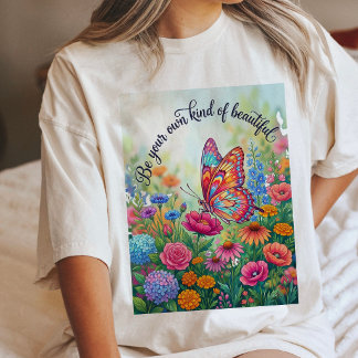 Camiseta Arte de Borboleta Linda do Seu Jeito