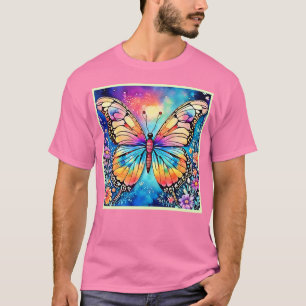 Camiseta Arte de Borboleta Vibrante
