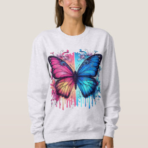 Camiseta Arte de Borboleta Vibrante: Asas Gradientes, Flora