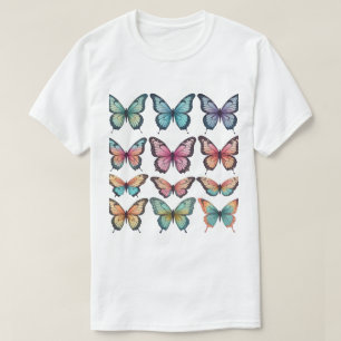 Camiseta Arte de Borboletas Geradas por IA