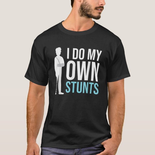Camiseta Arte De Braço Quebrada Engraçada Para Homens Mulhe (Frente)