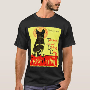 Camiseta Arte de Cachorro Bovino Australiano Fofo Azul Aust