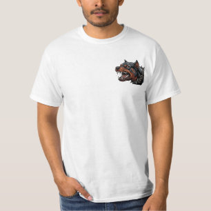 Camiseta Arte de Cachorro Bravo com Coleira de Espinhos Rot
