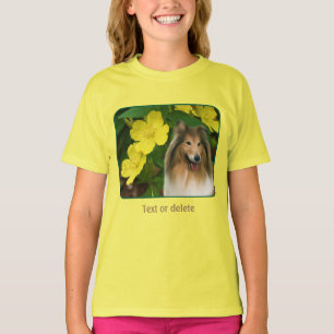 Camiseta Arte de Cachorro Collie Âmbar Primavera 