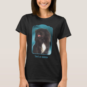 Camiseta Arte de Cachorro com Redemoinhos Azuis Pekingese P