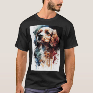 Camiseta arte de cachorro fofo aquarela