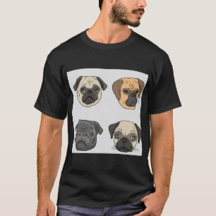 Camiseta Arte de cachorro Pug cachorros Pug filhote diverti