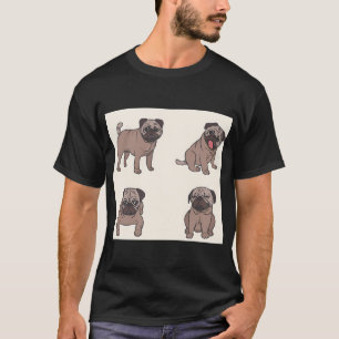 Camiseta Arte de cachorro Pug cachorros Pug filhote engraça