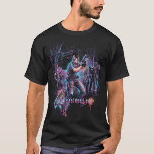 Camiseta Arte de Caixa Retro Resident Evil 4 Leon s Kennedy