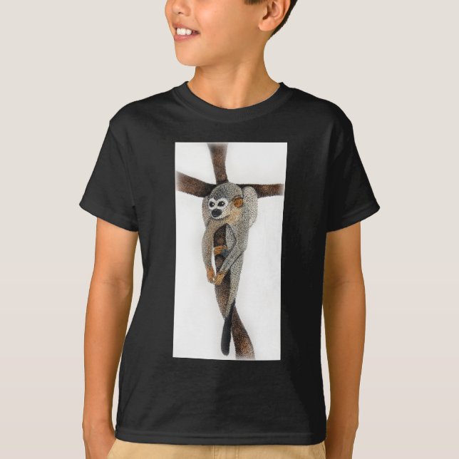 Camiseta arte de caneta de macaco-aranha (Frente)