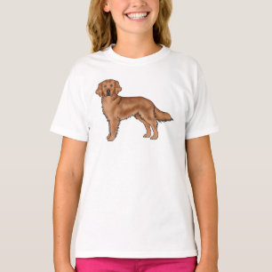 Camiseta Arte de Cão de Ouro Vermelho Retriever Bonito