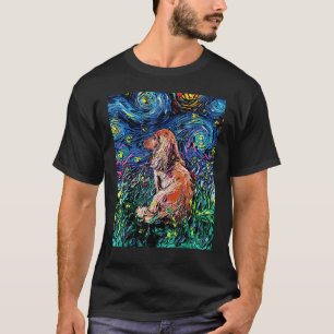 Camiseta Arte de Cão Vermelho Longo Vermelho Castanho Dachs
