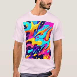 Camiseta Arte de Caos de Cores Vibrantes