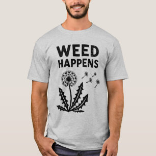 Camiseta Arte de Carimbo de Tinta de Dente-de-Leão Vintage 