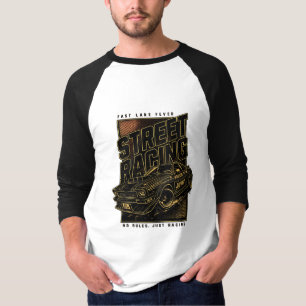 Camiseta Arte de Carro Esportivo Retro Fast Lane Fever
