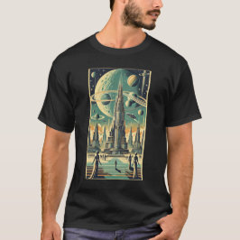 Camiseta Arte de cartão-postal de cidade alienígena futuris