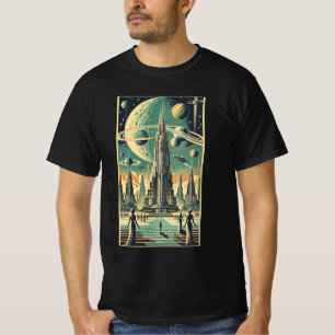 Camiseta Arte de cartão-postal de cidade alienígena futuris
