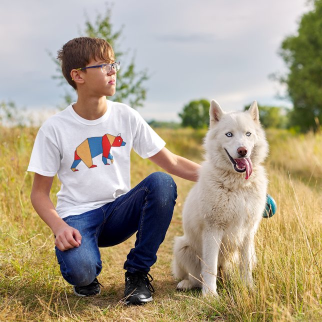 Camiseta Arte de Cartografia do Urso Poligônico Baixo (Criador carregado)