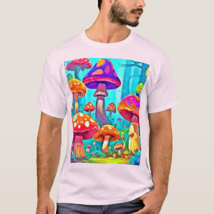 Camiseta Arte de Cartoon Giant Mushroom