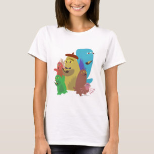 Camiseta Arte de Cartoon Monster Friends Forever