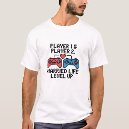 Camiseta Arte de Casamento de Gamer Pixel