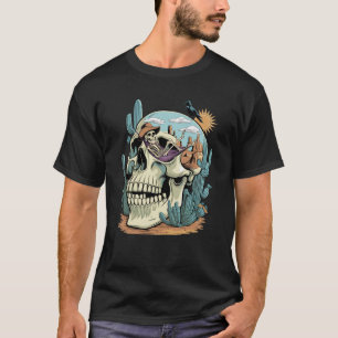 Camiseta Arte de Caveira Desert Chill – Esqueleto em Rede