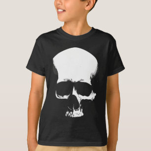 Camiseta Arte de Caveira Monocromática